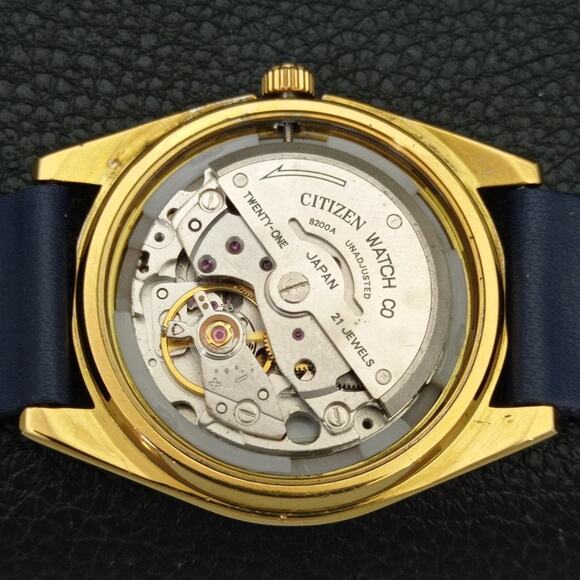 Vintage 1973 Citizen Automatic Mens Gold Watch W/daydate & Blue accents - Picture 10 of 10